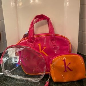 Nick & Nora Triple Cosmetic Bag Set “Initial K”
